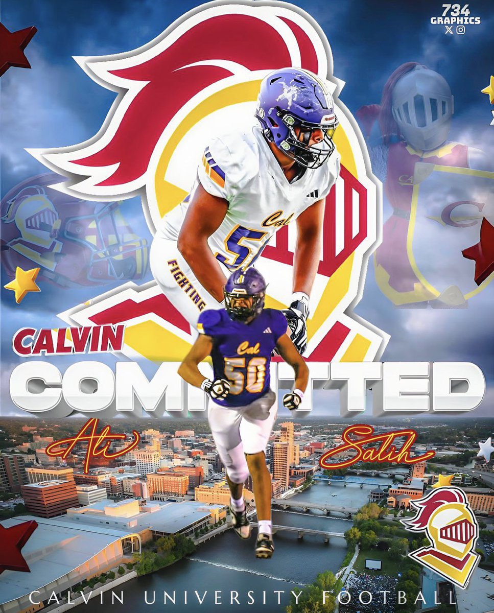 AliSalih850's tweet photo. Blessed and happy to announce my commitment to Calvin University Football! ❤️💛 @CalvinKnightsFB @CoachTrentFigg https://t.co/dKIhnL7IdU