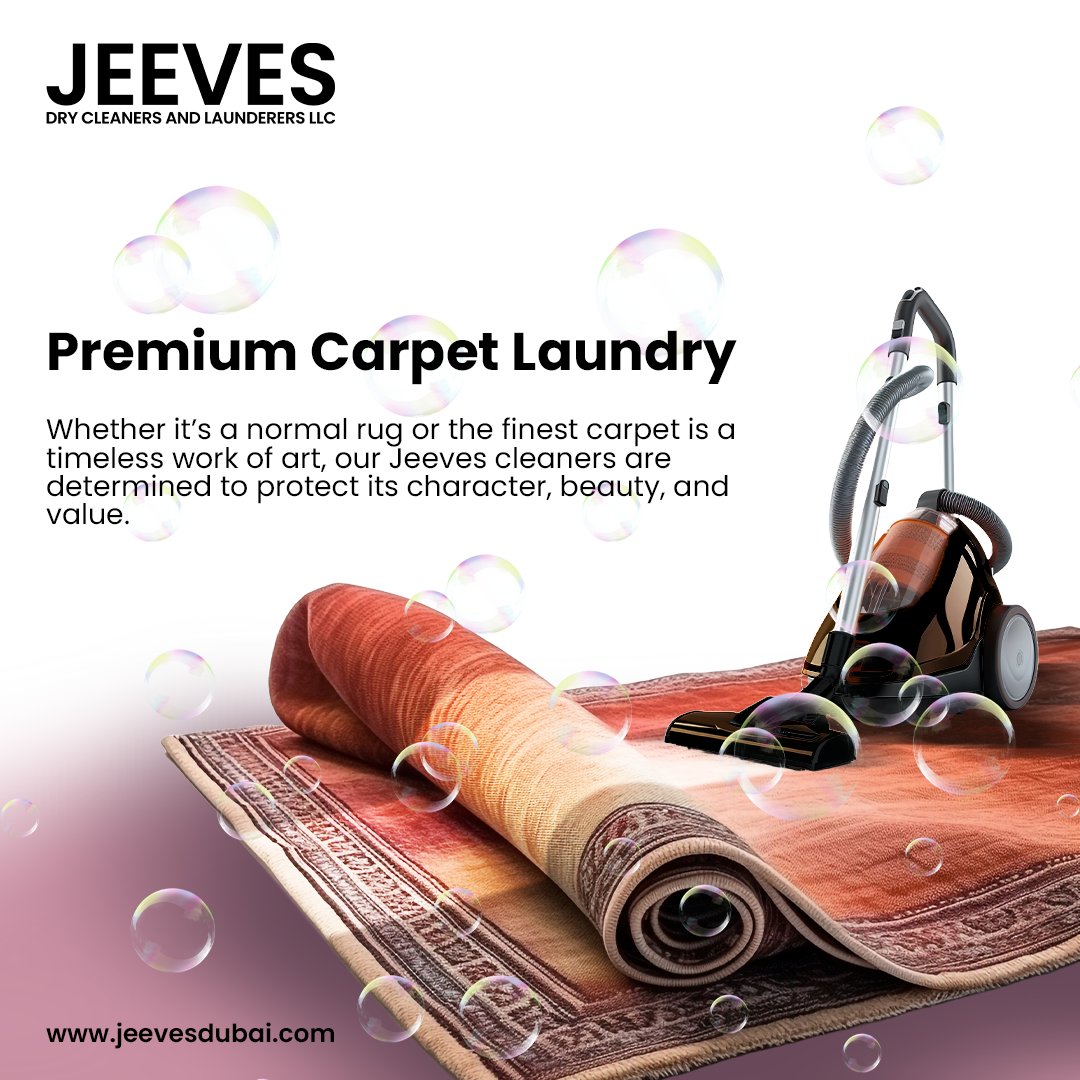 Elevate your space with a touch of luxury! ✨Our premium carpet laundry service at Jeeves Dry Cleaners ensures that every fiber is treated with care and precision. 

Call us now: 800 533 837
Or visit us at: jeevesdubai.com

#JeevesDubai #PremiumClean #LuxuryLiving