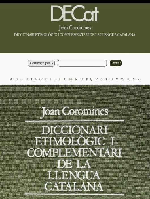 El diccionari Coromines ja és en línia. decat.iec.cat