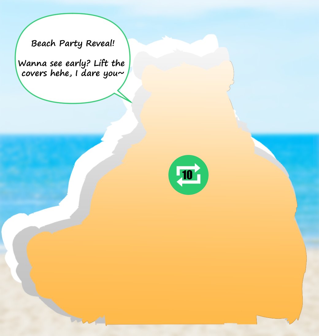 🐻ALT MODEL REVEAL🐻 
You might of seen one peek but would you like more? Beach Party is starting next week! Reveal me early with some RT support

Thanks for the help and feel free to follow!
twitch.tv/sirpizzly

#ModelReveal #furry #pngtuber #VTuberUprising #bear
