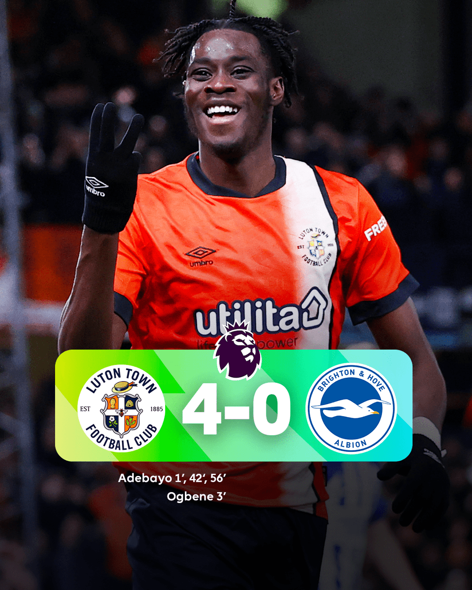 premierleague's tweet photo. A night that @LutonTown will never forget ✨

#LUTBHA https://t.co/Ez5gxqTkF0