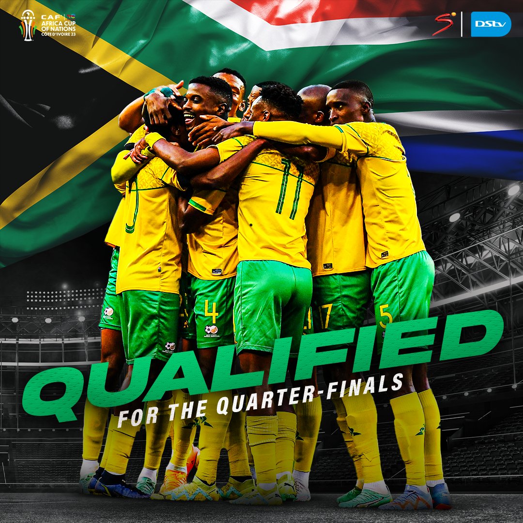 𝐒𝐨𝐮𝐭𝐡 𝐀𝐟𝐫𝐢𝐜𝐚 𝐰𝐢𝐧! 💪 Bafana Bafana upset the top-ranked team in Africa to progress to the quarter-finals 🇿🇦🔥 #TotalEnergiesAFCON2023 | #AFCON2023