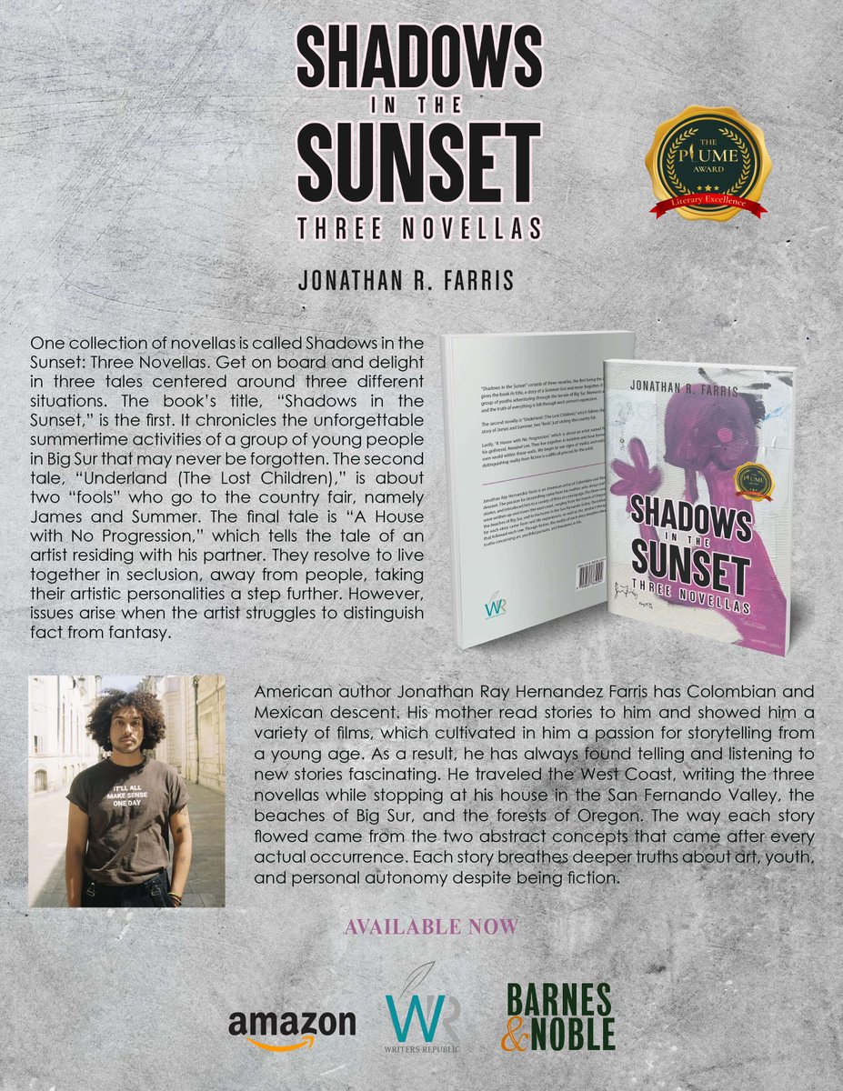 Jonathan Farris - Author (@authorjonfarris) on Twitter photo Embark on a nostalgic journey through 'πππππ€π¬π¨ ππ£ π©ππ ππͺπ£π¨ππ©: πππ§ππ ππ€π«ππ‘π‘ππ¨,' where the first novella unravels a tale of an unforgettable summer in Big Sur.
Grab a copy now. Amazon, Writers Republic and Barnes&Noble. #booktwt #Reading #readAwrite Embark on a nostalgic journey through 'πππππ€π¬π¨ ππ£ π©ππ ππͺπ£π¨ππ©: πππ§ππ ππ€π«ππ‘π‘ππ¨,' where the first novella unravels a tale of an unforgettable summer in Big Sur.
Grab a copy now. Amazon, Writers Republic and Barnes&Noble. #booktwt #Reading #readAwrite
