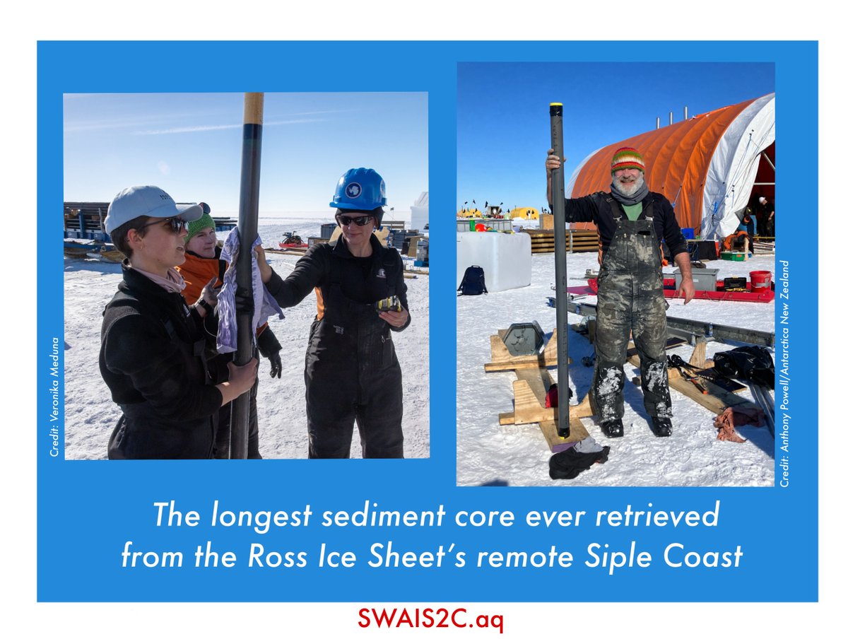 1/6 🧵 What did we achieve in our first scientific drilling season at KIS-3? A lot! A summary of today's press release, in tweets! #SWAIS2C #Antarctica #HowMuchHowFast
