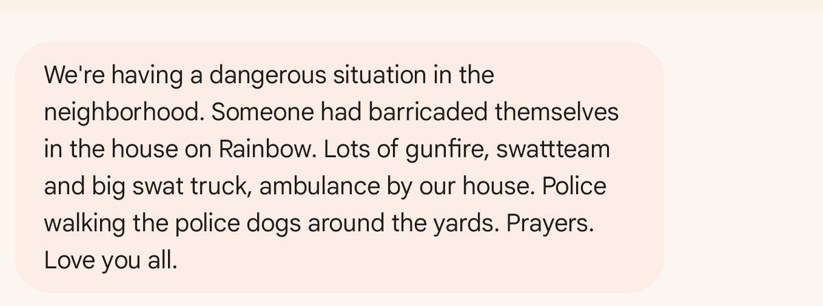 This is a text I just got from my parents. They live in Cedar Falls Iowa, about an hour 45 away from me. Our world is incredibly fragile. My heart goes out to those involved.