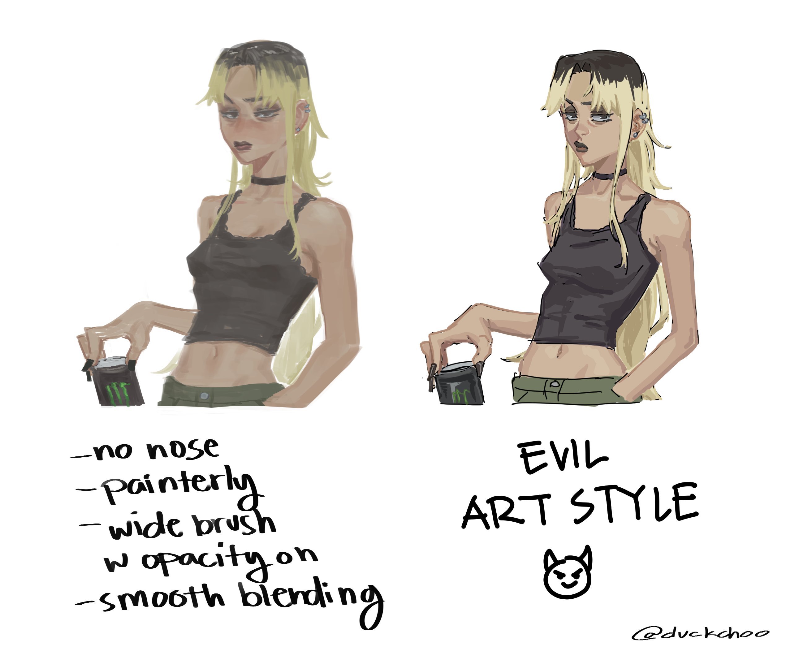 duckchoo on X: “did the evil art style challenge as a quick break 