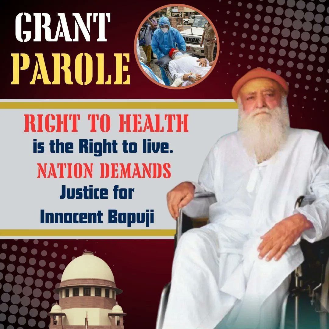 jayashri1677's tweet image. The intellectual elite and politicians talk about #BasicHumanRights, but the truth is different. An example is Sant Shri Asharamji Bapu, elderly and seriously ill, yet denied bail for Proper Medical Treatment. Injustice Prevails.