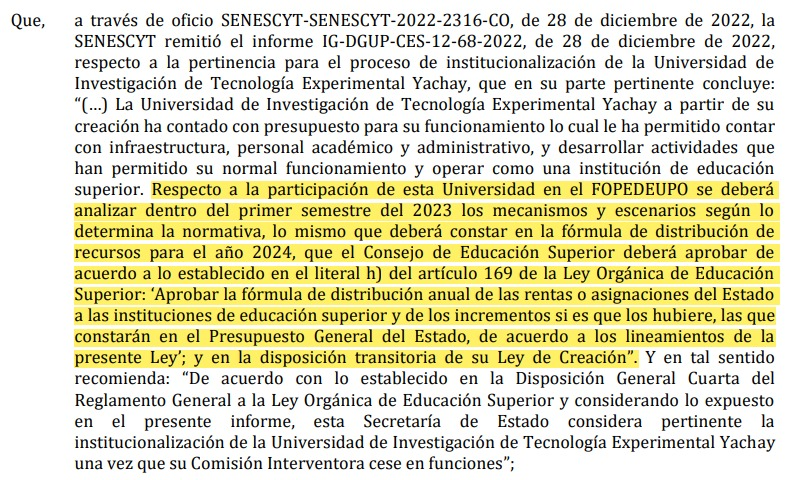 StadynR's tweet photo. @UniYachayTech luego de ser institucionalizada y de terminar la intervención, debió recibir recursos del FOPEDEUPO. Sin embargo, resulta que el @ces_ec no quiere que se nos dé lo que nos pertenece.
#SomosYachayTech
@pablobeltran_A
@edusuperiorec
@achanguin
#YACHAYTECHalFOPEDEUPO https://t.co/T71KAqXiUO