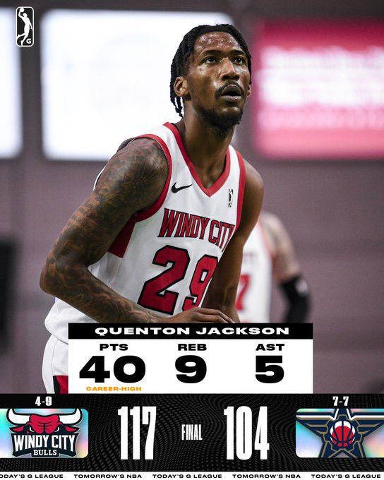Quenton Jackson (@_flyguyq) was like, wait, y'all didn't invite me to Indy? Ok, watch what happen from here on out....Great game for the @windycitybulls the pick up the victory 117-104 to split the series with Birmingham