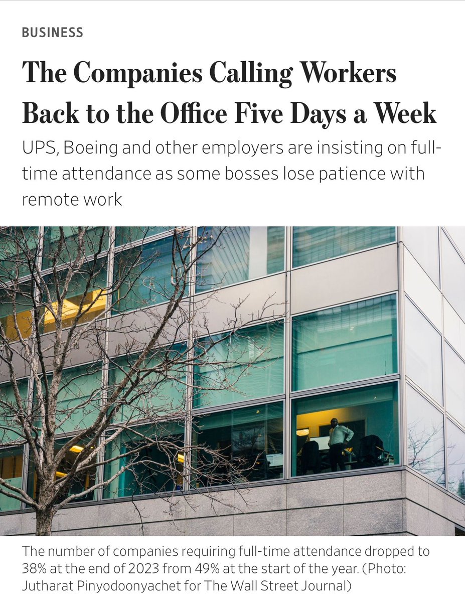 RobertMSterling's tweet image. The days of working remotely for a large company are dead.

Especially if you want to advance beyond a mid-level individual contributor role.

And especially if you don’t want to be in pole position for the next round of layoffs.

Don’t get me wrong, there’s nothing wrong with…