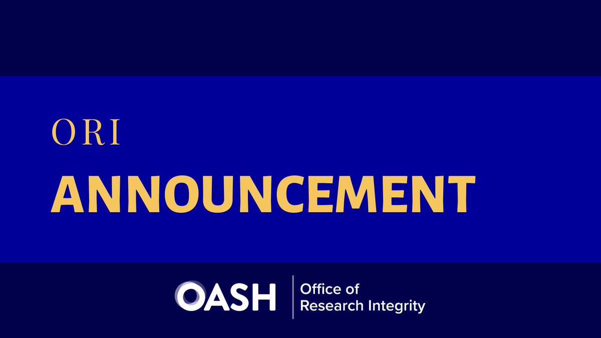 ORI released a new notice of funding opportunity announcement for conferences related to ensuring the integrity and reliability of PHS-funded research. Read the full announcement here: ow.ly/y0Q250Qw5Xr #ResearchFunding #FundingOpportunity