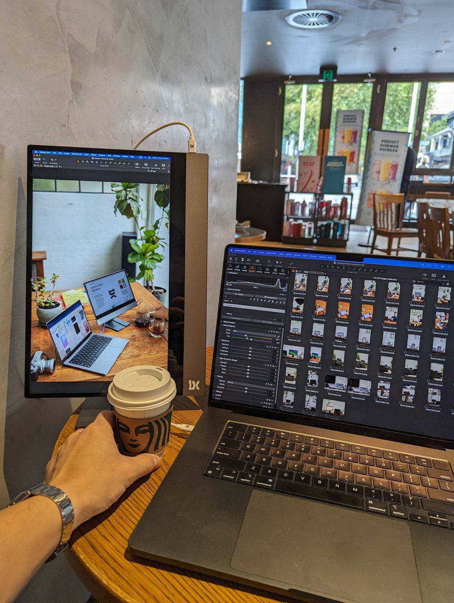 Editing photo's of your espresso on your espresso while drinking espresso.