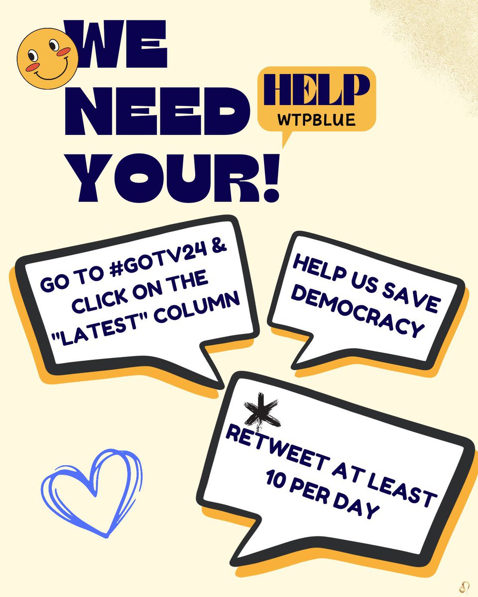 bannerite's tweet image. Help us spread awareness! Please go to #wtpGOTV24 daily and Retweet! Thank you! 💙💙💙💙💙💙💙💙💙💙