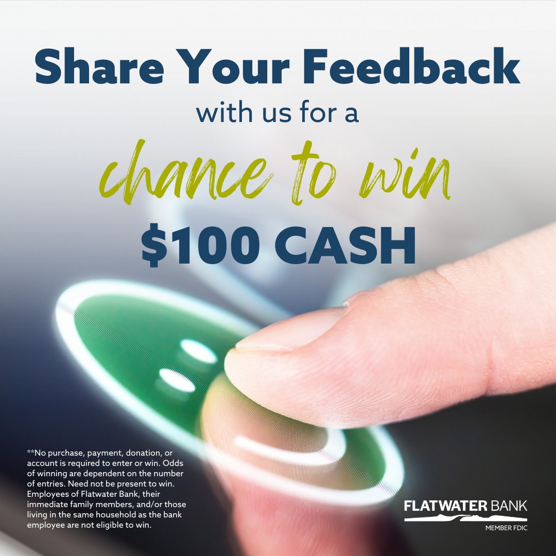 ❗𝐆𝐢𝐯𝐞 𝐮𝐬 𝐲𝐨𝐮𝐫 𝐟𝐞𝐞𝐝𝐛𝐚𝐜𝐤 ​❗

Please use the link below to take this quick survey. We want to learn how you consume information and get your perspective on some of our bank's products and services.

ow.ly/A1yT50Qsa1G