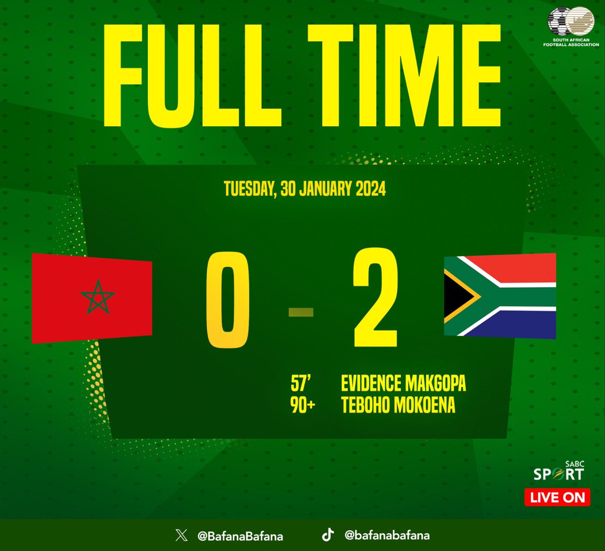 Sbudalinga's tweet photo. Congratulations @BafanaBafana well deserved victory https://t.co/znJTwPPllx