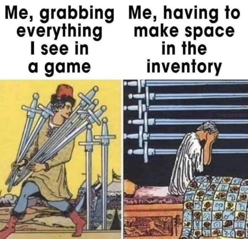 theWellRedMage's tweet photo. How much of an item hoarder are you on a scale of 1 to 99? https://t.co/xwjR1XXBAf