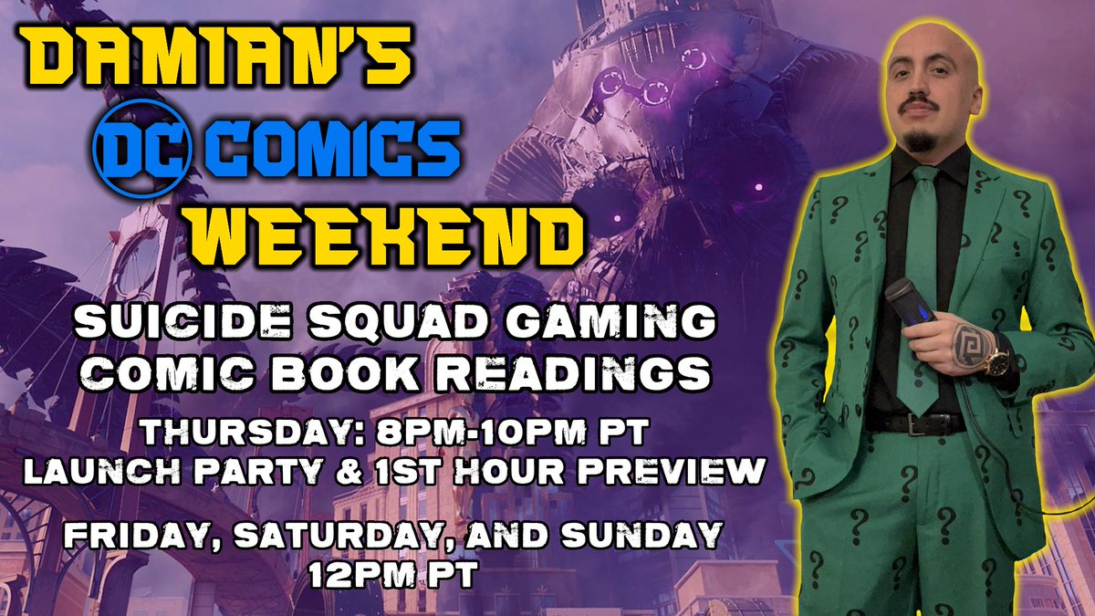 HG_Damian's tweet photo. Good morning gamers👋

This weekend we'll be diving into DC Comics with Suicide Squad gaming and comic book readings 💃

See yall tomorrow night at 8pm PT for the launch🥂

https://t.co/zB5YkjS5YC https://t.co/6JQ0l3omHg