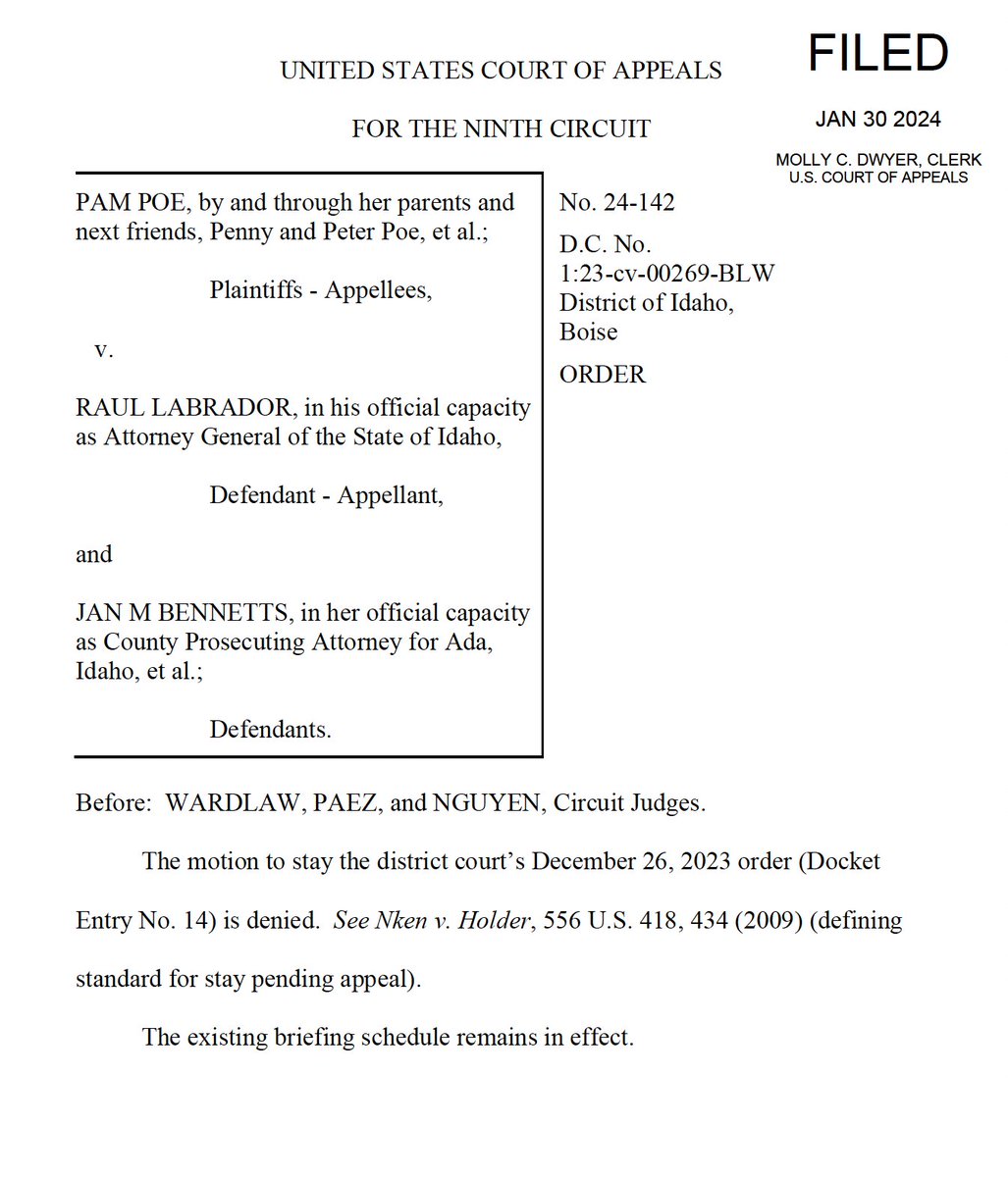 ErinInTheMorn's tweet image. Incredible victory for transgender people in Idaho!

The 9th Circuit Court of Appeals just upheld a federal injunction that gender affirming care bans for trans youth are likely unconstitutional.

Having this one in the pocket will be important for fights to come.