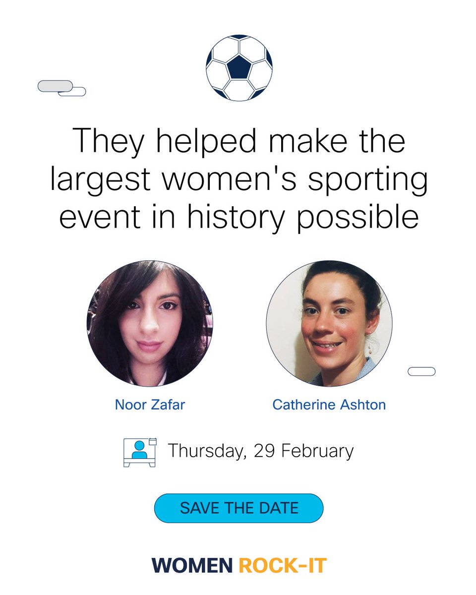 CiscoNetAcad's tweet photo. While the best soccer players worked their magic on the field, these #NetAcadDreamTeam students worked on the stadium networks π.
Save the date for #WomenRockIT to discover how Noor and Catherine powered a succesful global sporting event.
https://t.co/hnoZxsBy1H https://t.co/WrtiSzyJoA