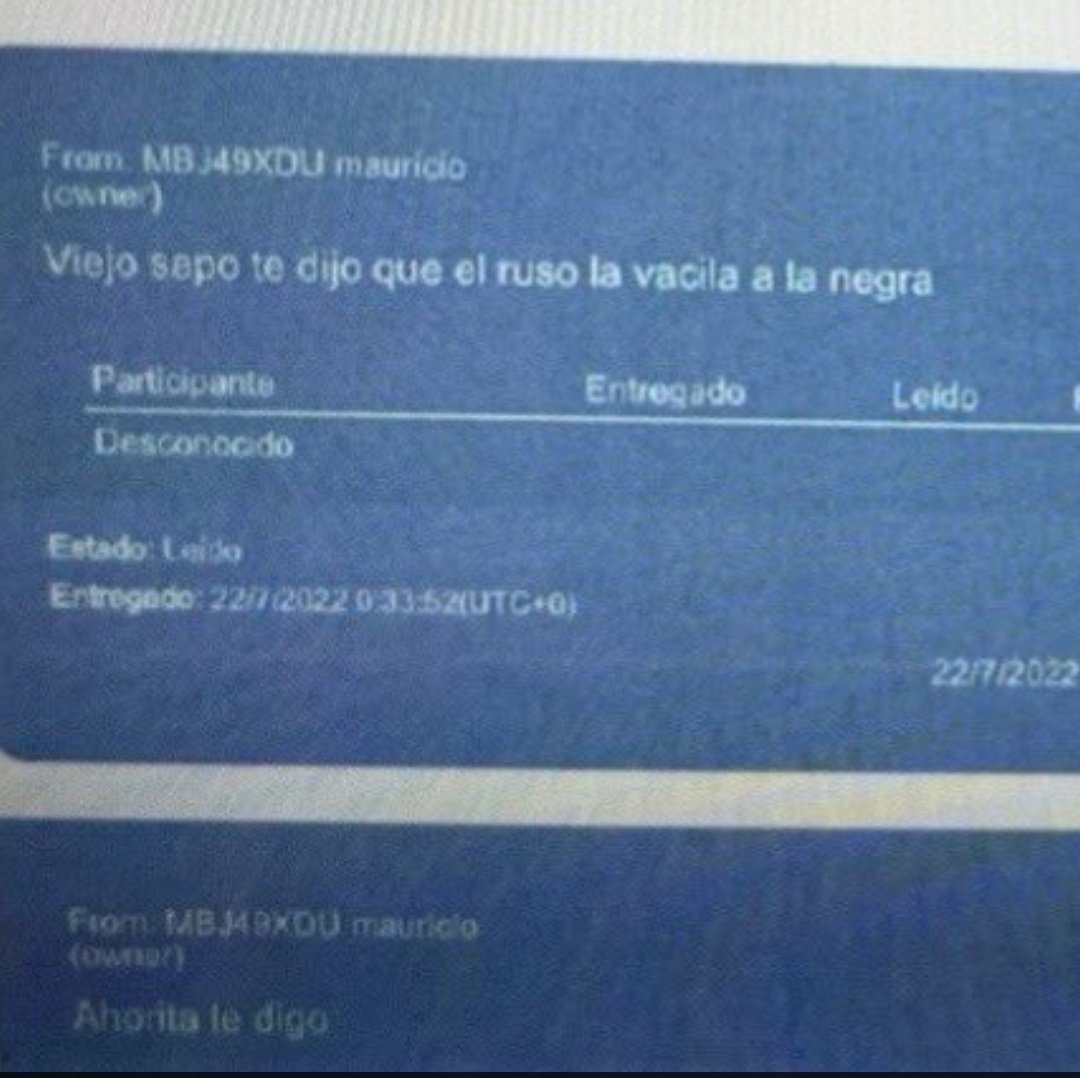 MorenUp (@maka3579) on Twitter photo <a href="/MashiRafael/">Rafael Correa</a> Si el ruso es Aleaga entonces según el chat, Aleaga vacila con Diana Salazar jajaja
Las cosas no encajan. <a href="/MashiRafael/">Rafael Correa</a> Si el ruso es Aleaga entonces según el chat, Aleaga vacila con Diana Salazar jajaja
Las cosas no encajan.