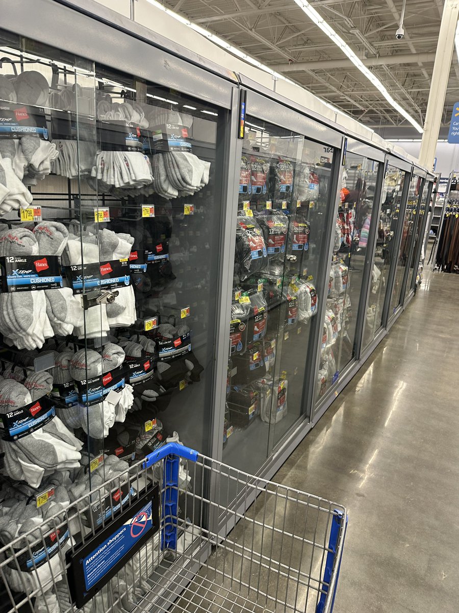 Hey <a href="/Walmart/">Walmart</a> if you are going to lock up all the goods, at least have an employee nearby to open the locks. You are loosing sales! #cnbc