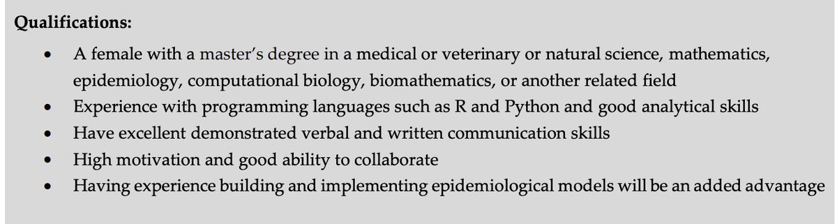 We are looking for her! Join a dynamic team of young researchers @CEMA-Africa. An exciting Ph.D. opportunity for a female candidate interested in applied epidemiological modeling. Link: forms.gle/D69S2JJwHCV711… Deadline: 11th February 2024. Pls share. She is on your timeline.