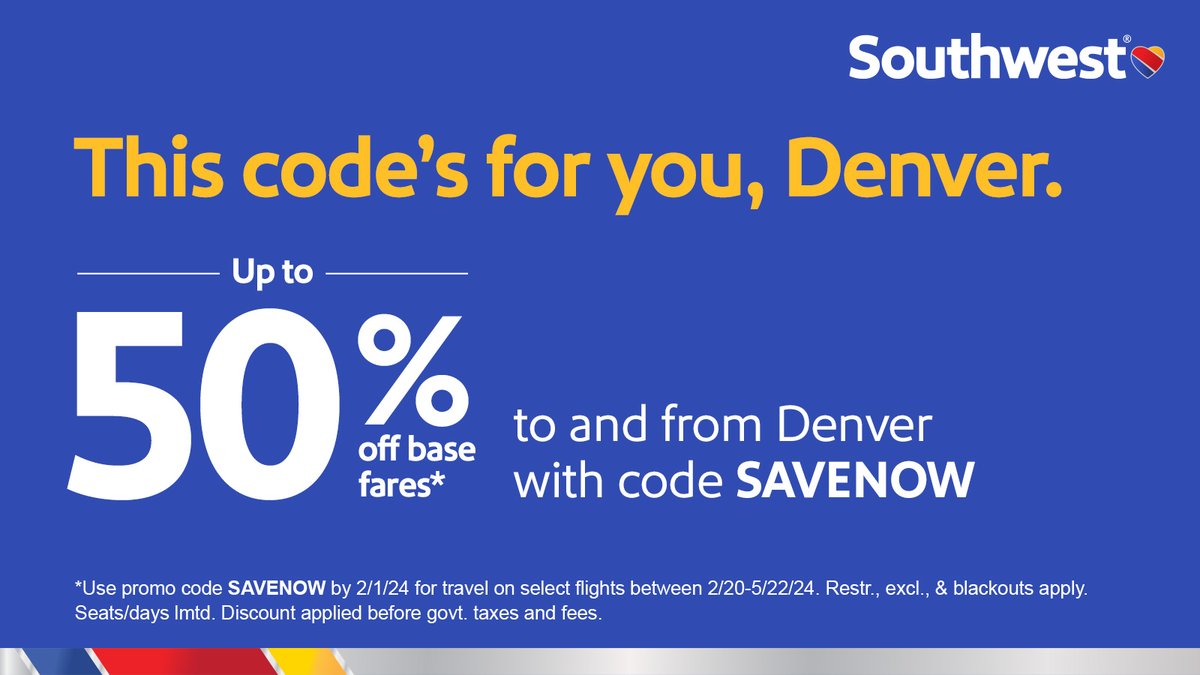 Plan your next adventure today. This @SouthwestAir sale is for you, Denver!