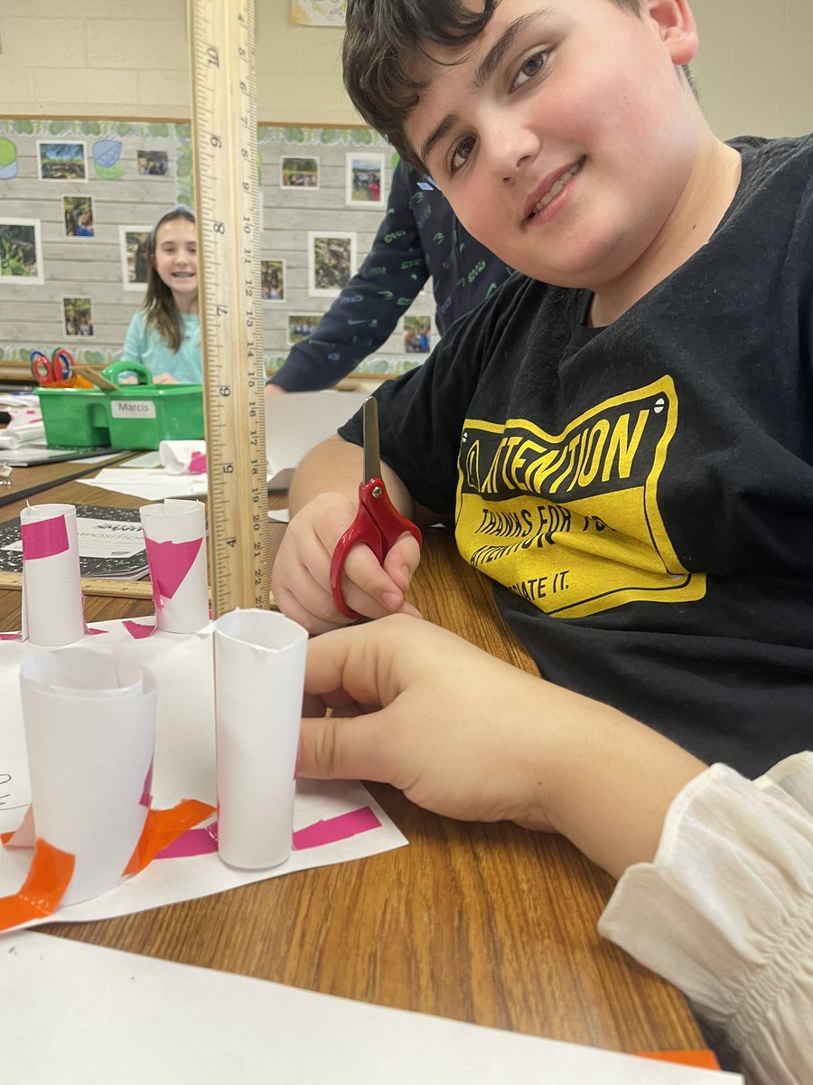 ms_gparaskakis's tweet photo. How many textbooks can four pieces of a paper and 20 inches of tape hold?

What a fascinating STEAM activity for our class today in science enrichment. These fifth graders love some friendly competition. 

Our winning structure held 17 textbooks. 
Way to go, scientists!
@sci345 https://t.co/tAyQkJ7lVC
