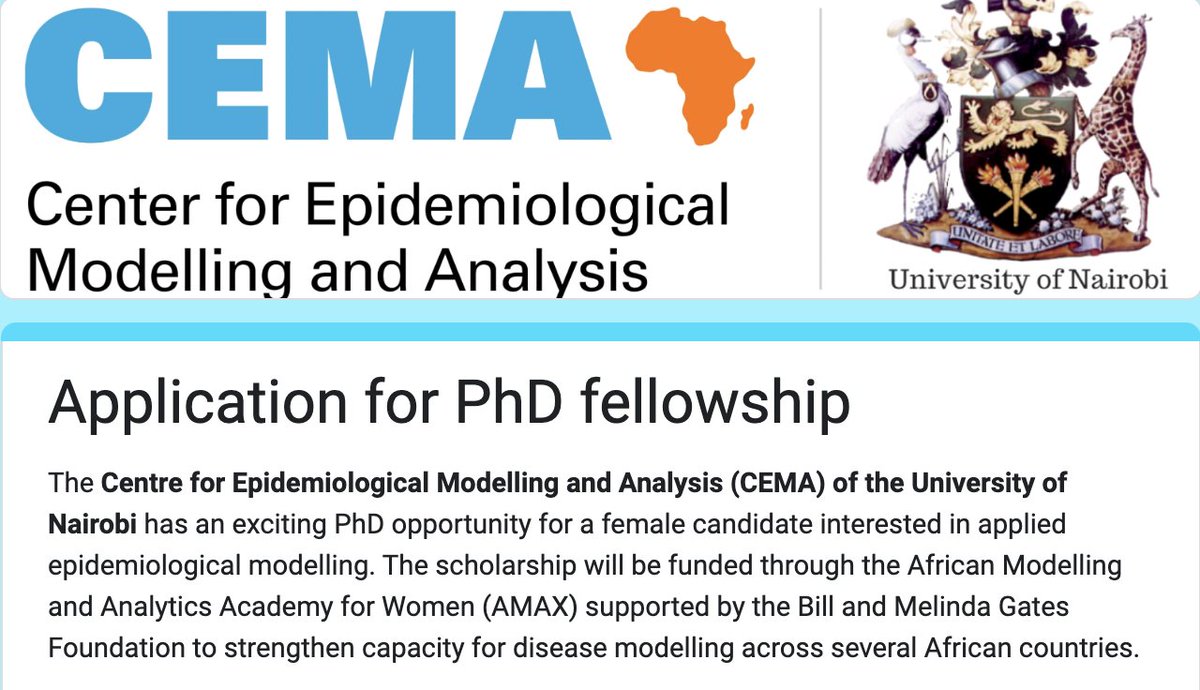 CEMA_Africa's tweet photo. 📕Work, how we work.📕

📚Study how we study.📚

📔Walk how we walk.📔

In this PhD journey @CEMA, we are a team.

An exciting Ph.D. opportunity for a female candidate

Join us.

Link: https://t.co/afWk5WA3HV

Deadline: 11th February 2024. 

 Pls share. 

She is on your timeline. https://t.co/gxal01ooWR