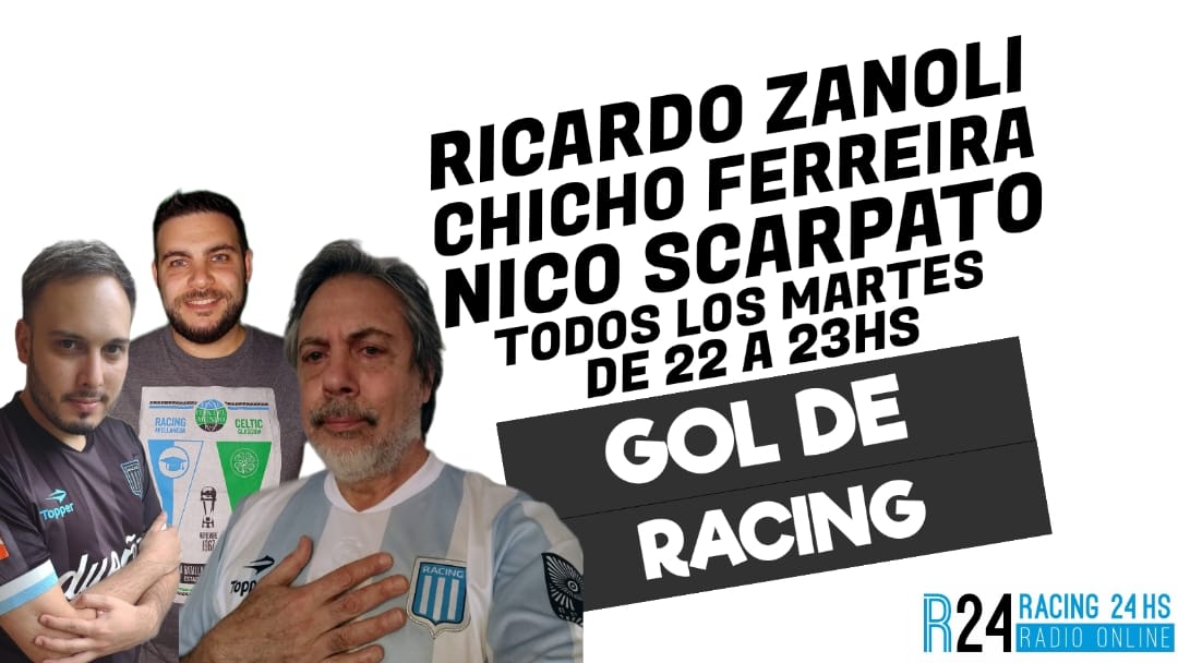 racing24ok's tweet photo. HOY VUELVE #GolDeRacing !!! 

GOL DE RACING, el único programa que te trae las máximas emociones de los partidos que armaron la historia de nuestro club.

HOY: GOLES CON #COSTAS COMO DT

Conducen: Ricardo Zanoli, @ChichoFerreira y @scarpatou
Los martes a las 22hs por #Racing https://t.co/qoHw4yDLvZ