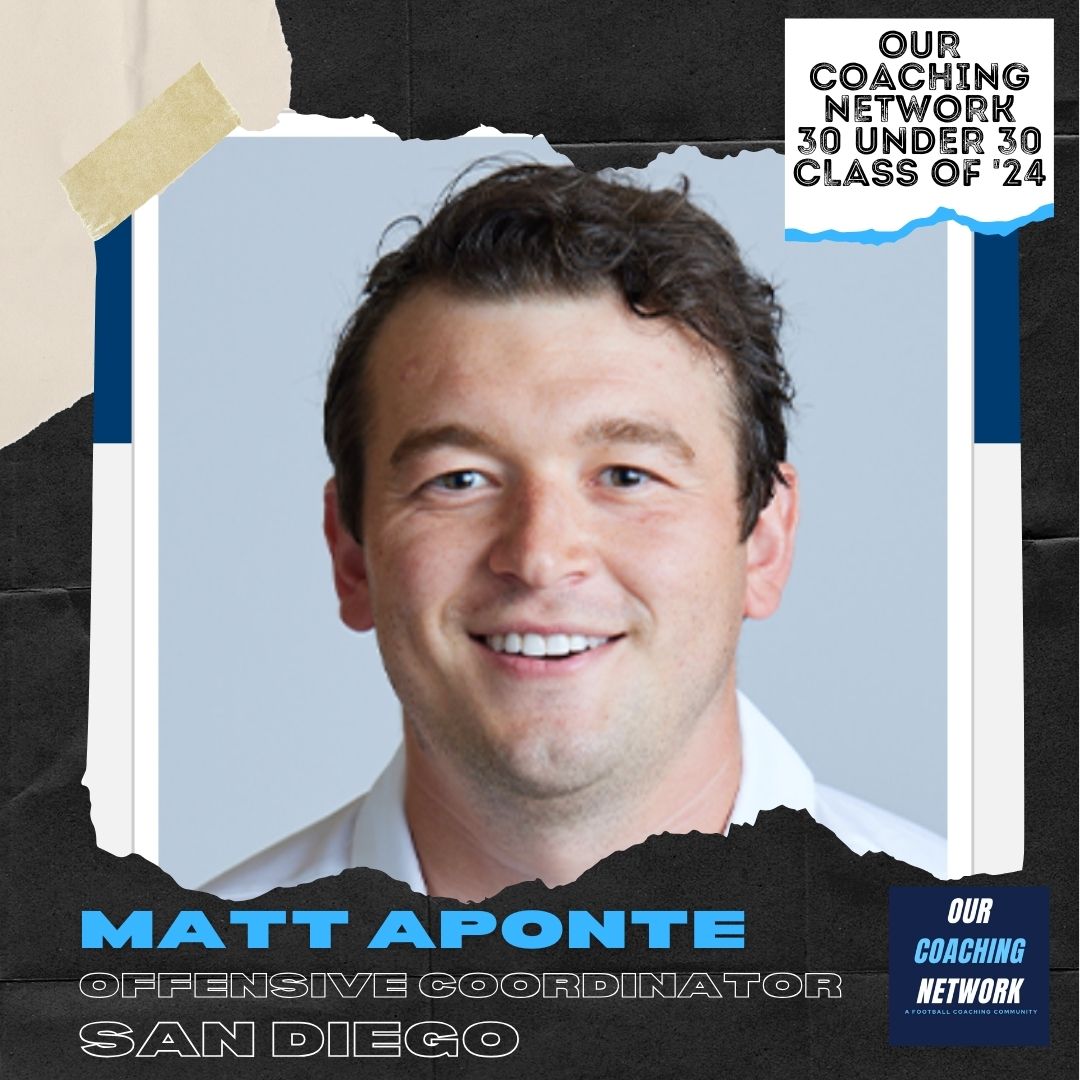 🏈30 under 30🏈 Welcome @USDFootball Offensive Coordinator @coach_MAponte to the 2024 Our Coaching Network 30 Under 30 Class! He's one of the most talented young Offensive Coaches in CFB & we're excited to have him🤝 30 Under 30 Selections 🧵👇