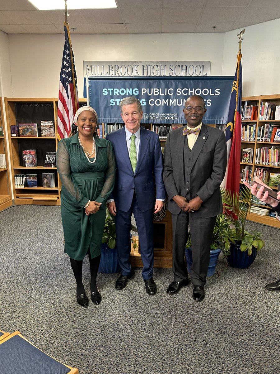 Thank you @NC_Governor Roy Cooper for visiting @millbrookmagnet this morning and for your support of Public Schools!