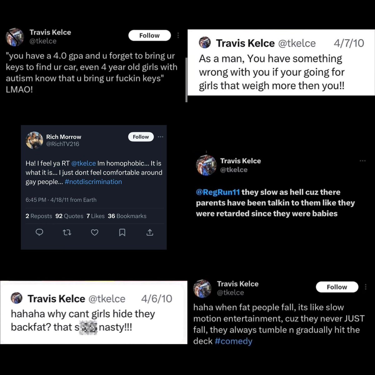 PobBase's tweet photo. Homophobic, ableist, and fatphobic tweets from Trevis Kelce have resurfaced online. https://t.co/3Qg8ko5o0U