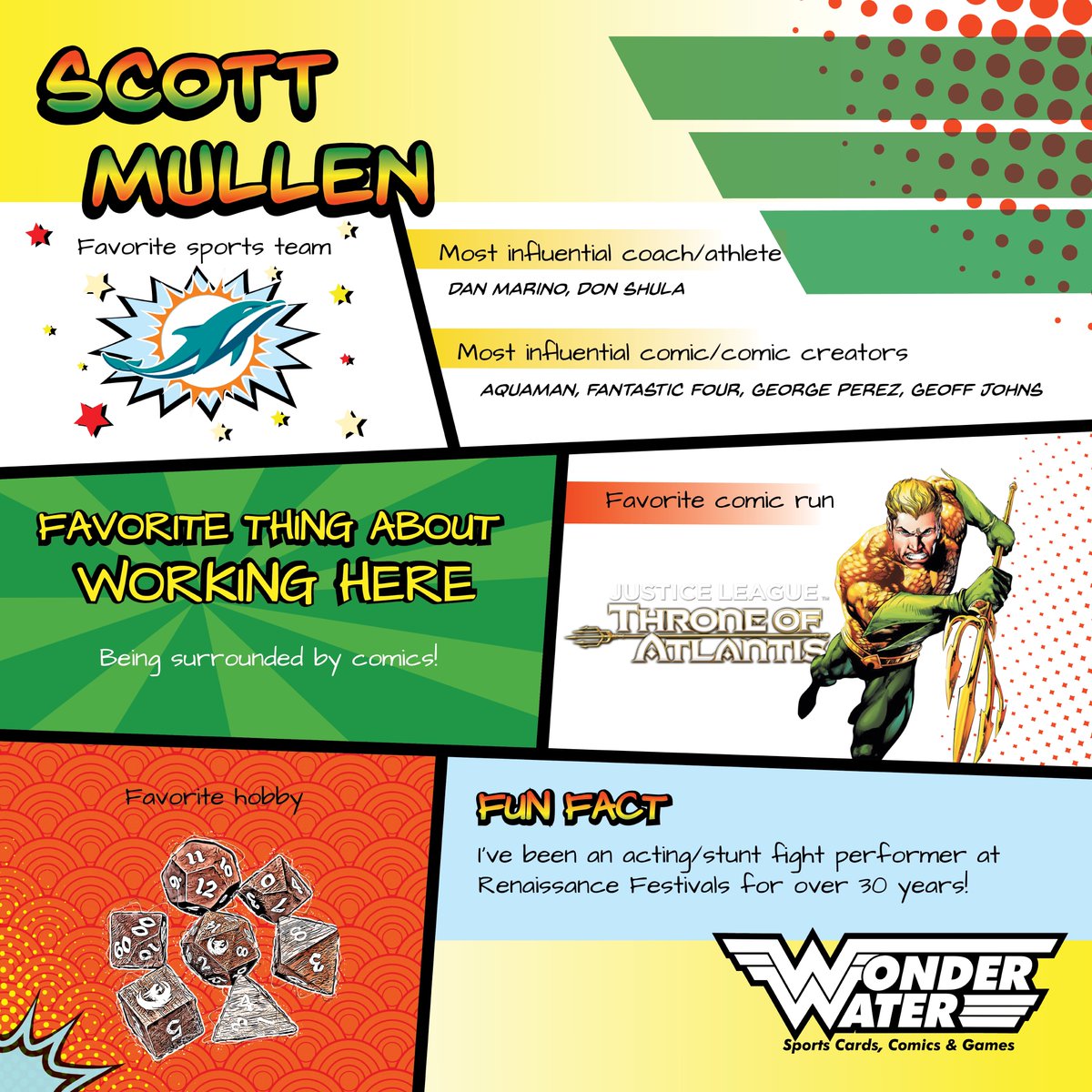 WonderWaterSpts's tweet image. It's #employeespotlight day! Meet our Floor/Supplies Manager, Scott Mullen!
#comicbookstore #cardstore #collectors