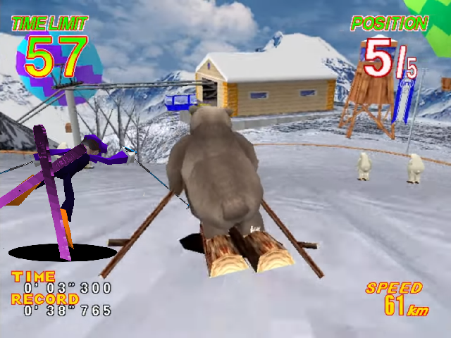 FraudKrew's tweet photo. Happy Todd Tuesday! Here's your #TuesdayTodd:
Alpine Racer 2 (1996)

This Namco Racer was used in a Harvard study on Anterograde Amnesia - despite subjects inability to form new memories, they dreamed about skiing after playing this all day

Also, Kuma from Tekken is unlockable https://t.co/DX1AFSjwqT