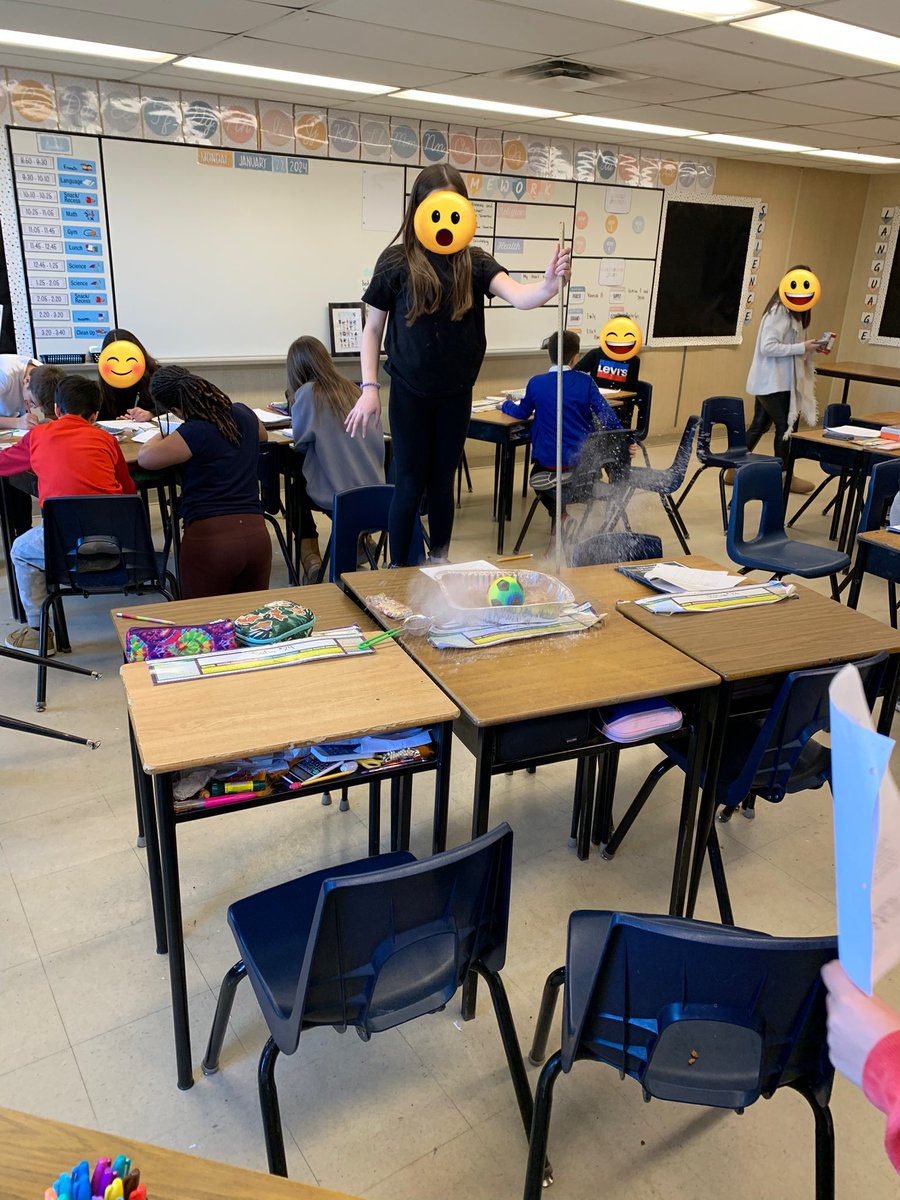 After discussing meteors, meteoroids, meteorites and comets in Science, we performed an Impact Crater Lab! ☄️ 💫 Students changed the variables they tested to see how they would impact the way a crater looks! Lots of fun and learning was had 🤩