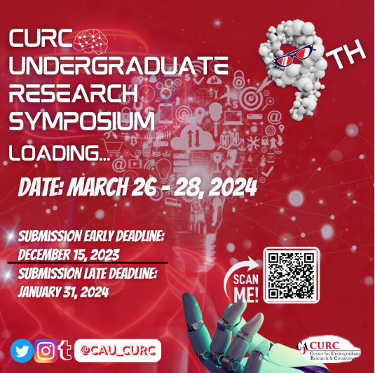 cau_curc's tweet image. Passionate about a topic? Join the annual Research Symposium! Open to all majors. Get a faculty mentor, apply, and win BIG! Don&apos;t miss out on this opportunity. Application extension available. See you in March! #CURC #CAU #HBCU #RESEARCH