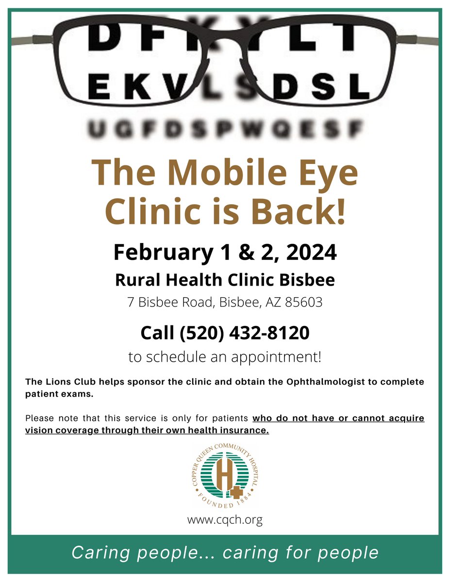 CopperQueenHosp's tweet photo. Mobile Eye Clinic https://t.co/sgq7qA3FaK