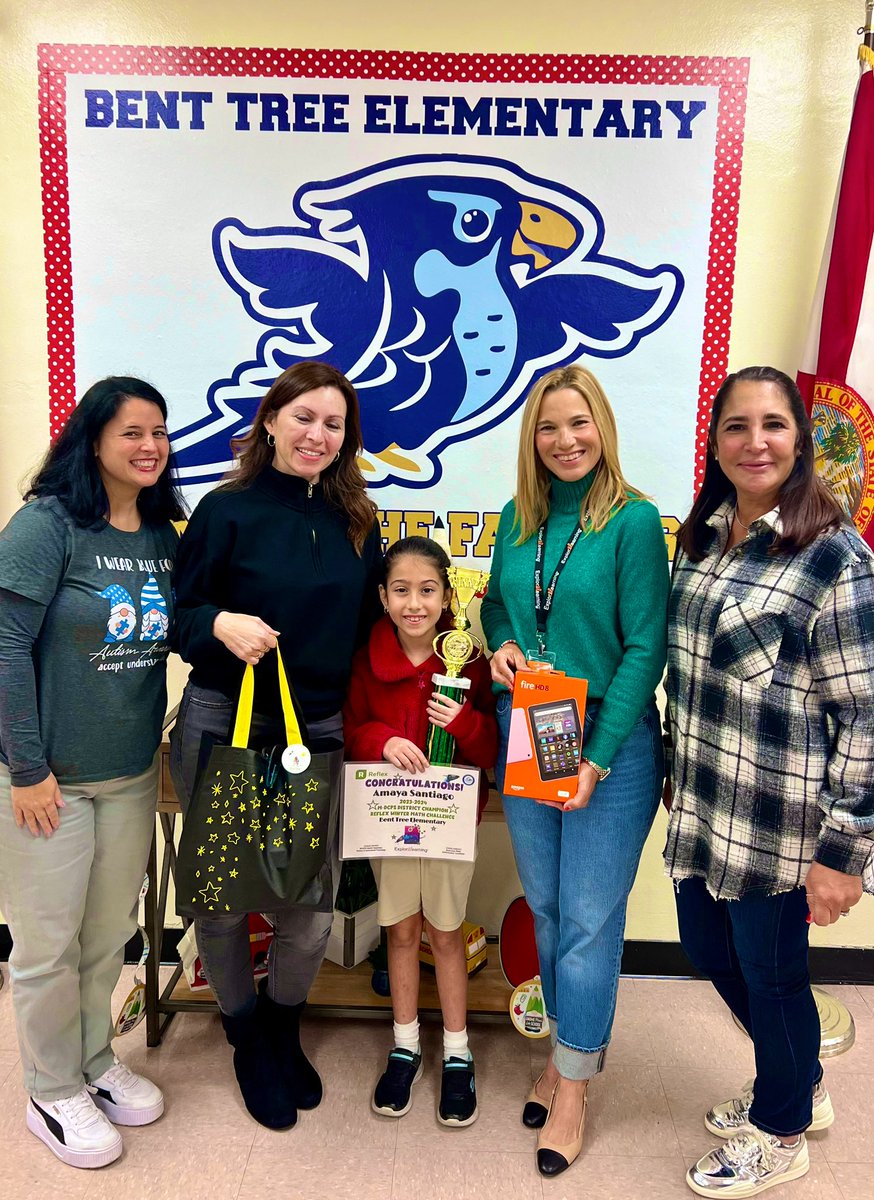 A big shout out to the village of educators <a href="/btelementary/">Bent Tree Elementary</a> and their <a href="/MDCPS/">Miami-Dade Schools</a> Reflex Winter Math Challenge District Champion AMAYA🎉 She is a true Math SuperStar🤩