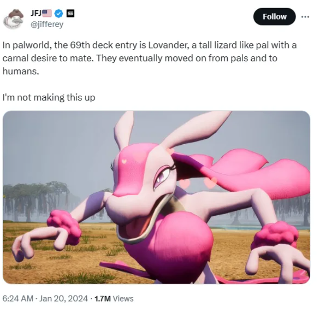 enquanto o netendo não derrubar o jogo dos pokemons  piratas tenho que aproveitar né!

então bora continuar a construir a nossa base e quem sabe hoje não tenho ajuda de um conhecido ?

Bora de PALWORLD ----> 21H

twitch.tv/LunaMark1