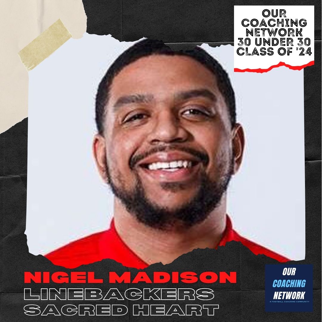 Our Coaching Network | A Football Coach Community (@ourcoachingnet) on Twitter photo 🏈30 under 30🏈
Welcome <a href="/SHU__Football/">Sacred Heart Football</a> Inside Linebackers Coach <a href="/CoachMadison5/">Nigel Madison</a> to the 2024 Our Coaching Network 30 Under 30 Class!
He's one of the most talented young Defensive Coaches in CFB & we're excited to have him🤝
30 Under 30 Selections 🧵👇 🏈30 under 30🏈
Welcome <a href="/SHU__Football/">Sacred Heart Football</a> Inside Linebackers Coach <a href="/CoachMadison5/">Nigel Madison</a> to the 2024 Our Coaching Network 30 Under 30 Class!
He's one of the most talented young Defensive Coaches in CFB & we're excited to have him🤝
30 Under 30 Selections 🧵👇