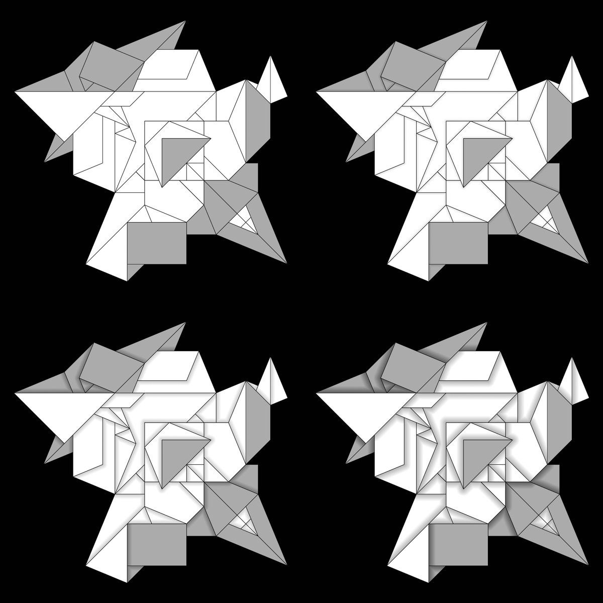 koishi by <a href="/keimorisue/">Kei Morisue</a> from the Flat-Folder instagram dataset.
.
Images show four of seven new "Shadows" shading levels now available in Flat-Folder.
.
#flatfolder #origami