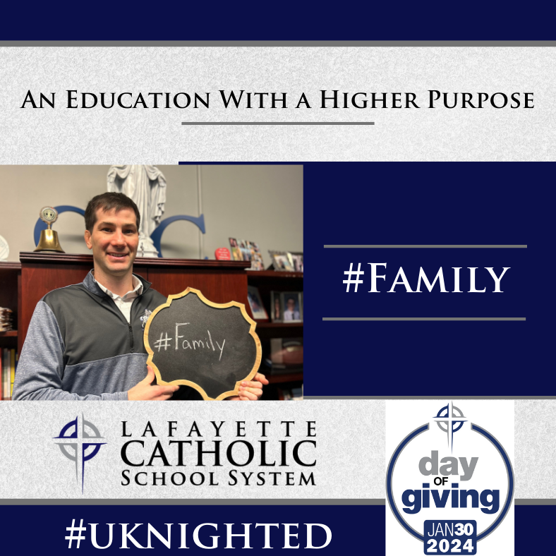 lafacatholic's tweet photo. One word: #Family The LCSS Family is real! We all depend on one another, and you're a part of this family too! Support our family today with a donation: https://t.co/P3BnwOIDEO #LCSSDayofGiving #UKnighted https://t.co/4wsrQs7gZr
