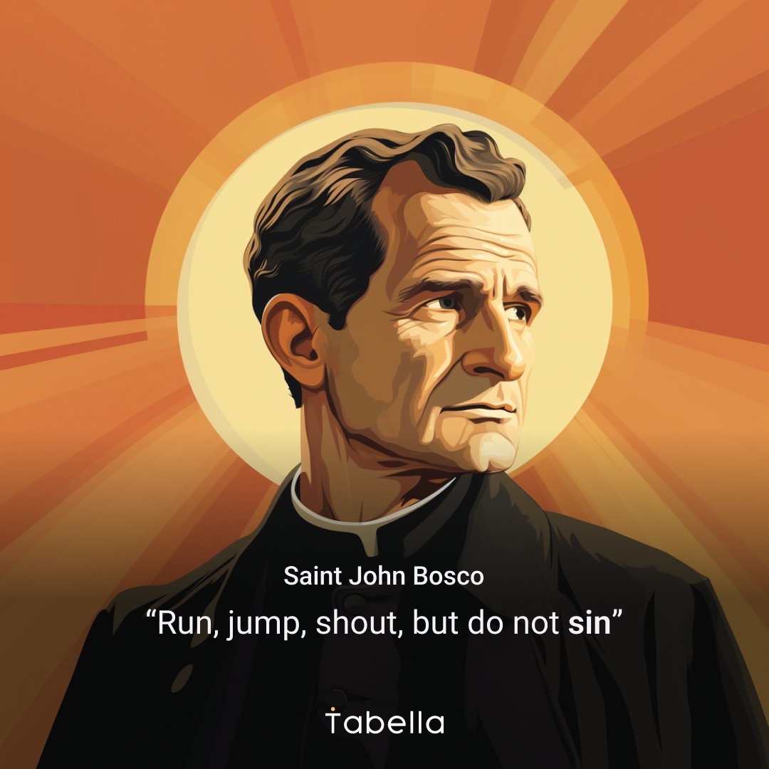 tabella_app's tweet photo. ๐ Tomorrow, January 31st, marks the Feast of Saint John Bosco! ๐
๐โค๏ธShare your favorite quote from St. John Bosco in the comments below and spread the light of his teachings!ย
#StJohnBosco #FeastDay #InspirationInFaith https://t.co/5oQeCBFDtp