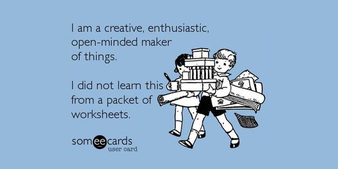 Makerspaces_com's tweet photo. Let's encourage more hands-on project based learning.  Allow students to be creative while using critical thinking STEM skills. #Makerspaces #Makerspace #MakerED #STEMeducation https://t.co/mAwSYEMXbc