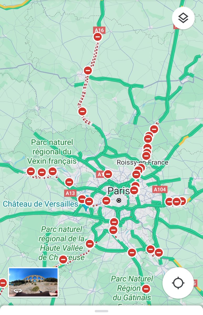 conorcoleary's tweet photo. Some amount of roadworks going on in France tonight.🚜🚜🚜🚜 https://t.co/nfK43Pm86l