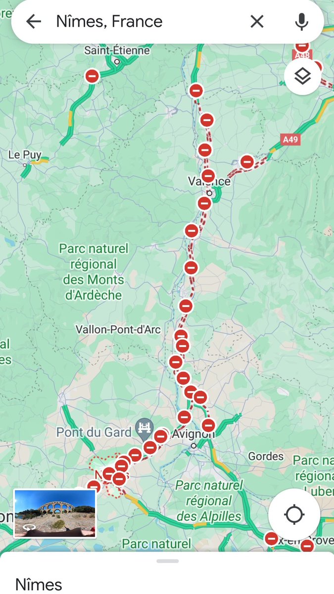 conorcoleary's tweet photo. Some amount of roadworks going on in France tonight.🚜🚜🚜🚜 https://t.co/nfK43Pm86l