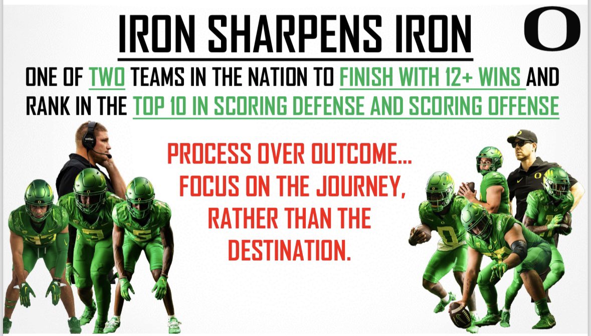 Iron Sharpens Iron #GoDucks 🦆 @CoachWillStein x @OregonGridiron