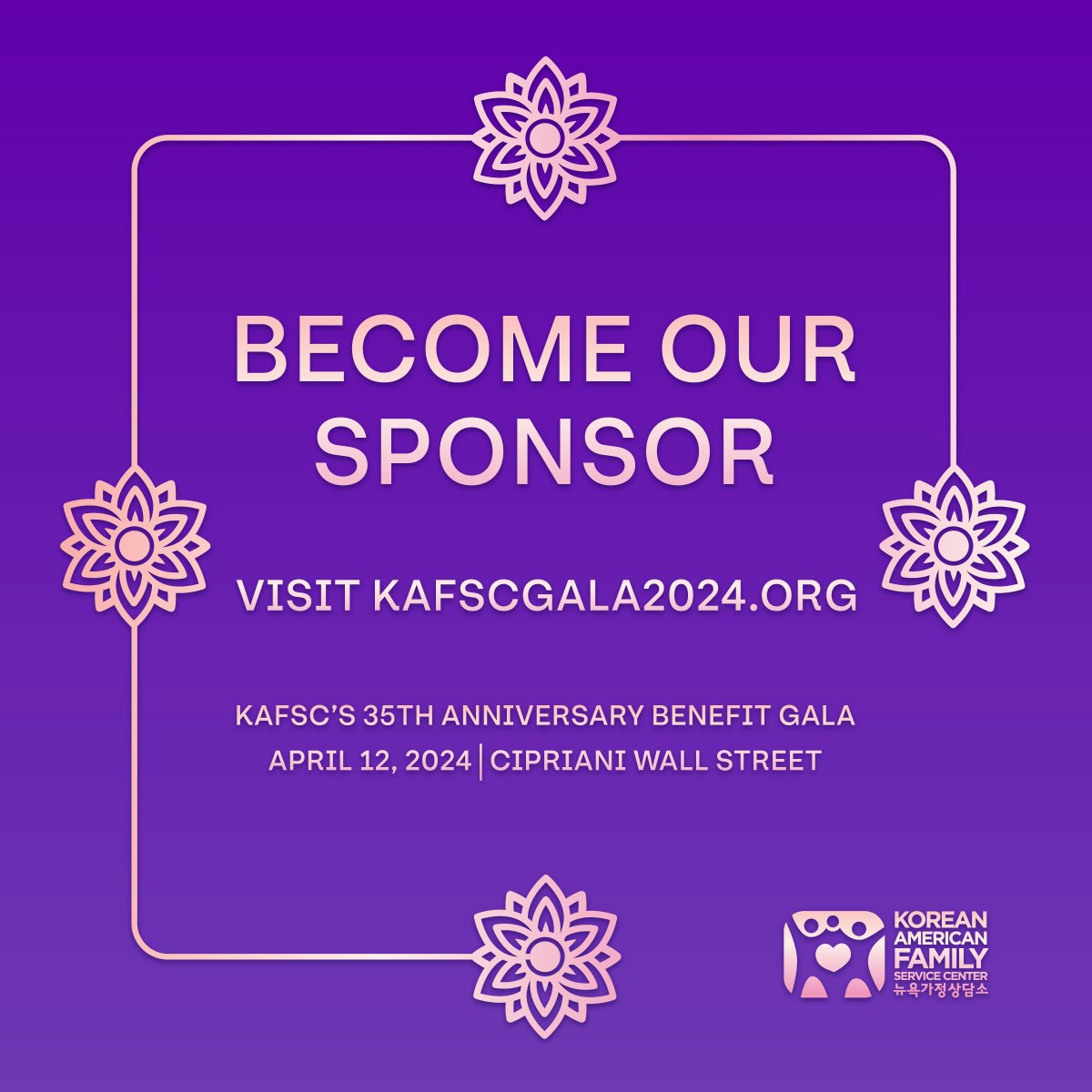 We're gearing up for a monumental moment – KAFSC's 35th Anniversary Benefit Gala is less than three months away! Join us in celebrating the remarkable achievements of immigrant survivors and families impacted by gender-based violence. Become our Sponsor today!