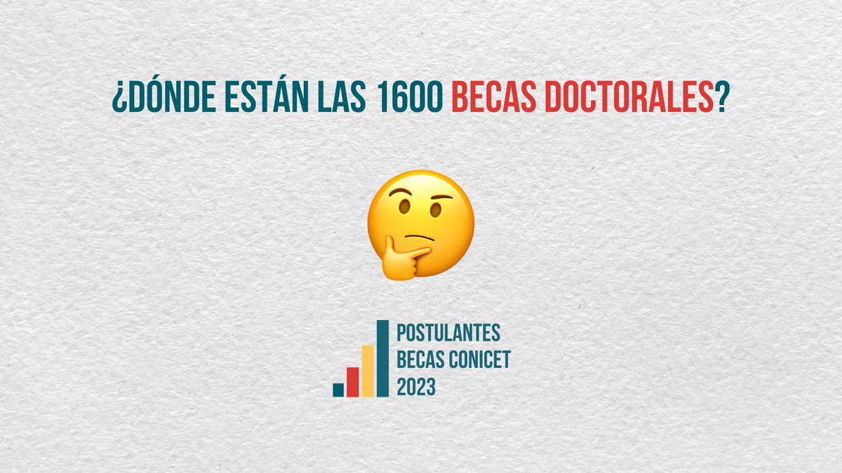 postulantes2023's tweet photo. ¿DÓNDE ESTÁN LAS 1600 BECAS DOCTORALES?

El 12 de enero se tenía que publicar el órden de mérito de las becas que deberían arrancar el 1 de abril: 1300 Becas Internas Doctorales y 300 Becas de Finalización de Doctorado. https://t.co/j58egKFrA4
